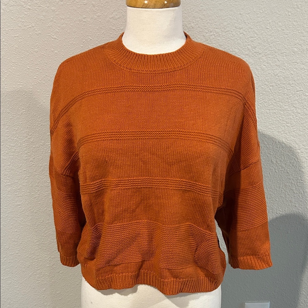 Burnt  Orange Knit cropped Sweater